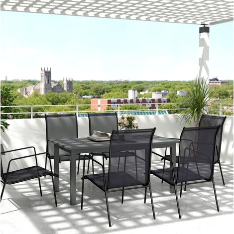 table repas extensible jardin 160 220 aluminium gris HAVRYA (1/5)