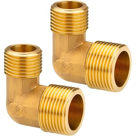 Lot de 2 coudes en laiton à 90° - 3/4" AG vers 1" AG 90° - En laiton (1/5)