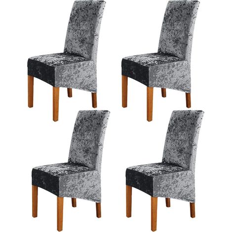 Dining chair covers, large size, high-back chair covers, washable protective covers for banquets, kitchens, wedding parties, dining rooms (dark grey) (1/5)