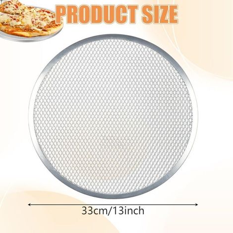 Set di 3 griglie per pizza, 33 cm, teglie per pizza in alluminio, teglie rotonde per pizza, griglie per barbecue (1/4)