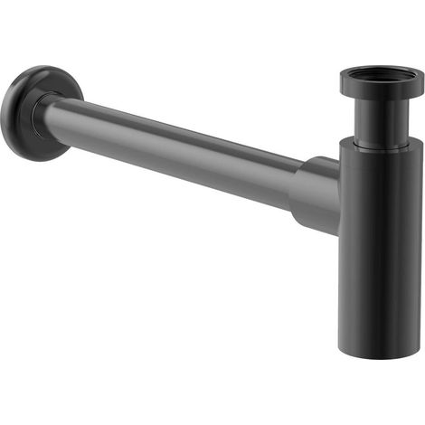 ROCA A5064070NM AQUA Basic Sifón Mural Cilíndrico de 1 1/4" Lavabo Tubo de 300 Mm Negro Titanio Cepillado - ref: A5064070NM (1/2)