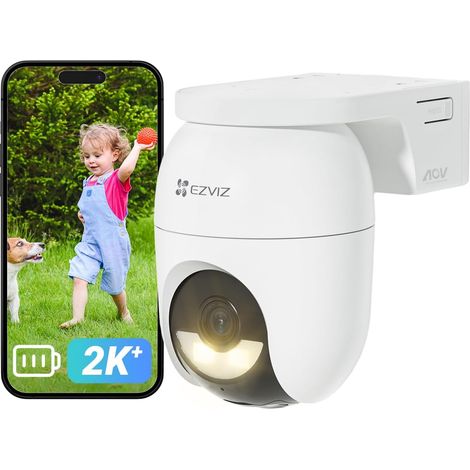 Camera Surveillance WiFi Exterieure sans Fil sur Batterie Détection Personnes/Véhicules Caméra Extérieure 360° PTZ Vision Nocturne Couleur Audio Bidirectionnel CB8 Lite 4MP (1/5)