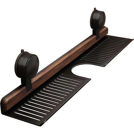 Étagère de rangement amovible à ventouses pour robinet organisateur de lavabo ajouré à poser sur robinet (1/5)