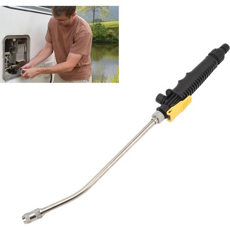 Kit de nettoyage et de rinçage d'anode pour chauffe-eau de camping-car avec pistolet à eau et manchon en A. Tige en magnésium filetée 3/4" NPT de 21 x 235 mm, compatible avec les modèles Suburban et M (1/5)