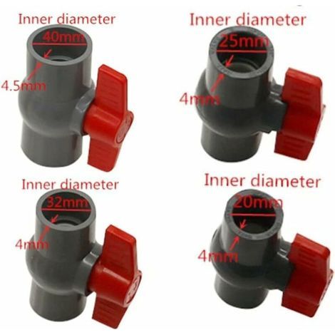 autres – Vanne PVC pression φ40 mm – Robinet à boisseau sphérique U-PVC – Connecteur à colle adhésive – Pour systèmes d'irrigation (1/5)