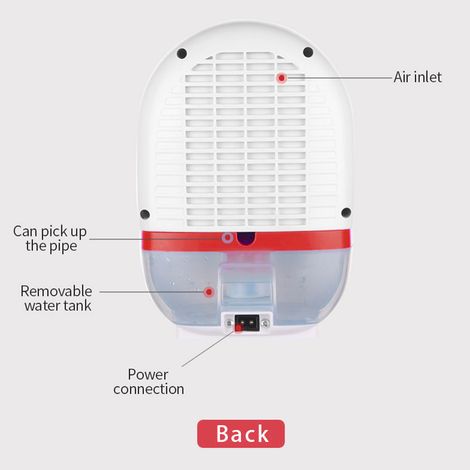 Mini déshumidificateur domestique, petit déshumidificateur pour chambre, rouge, prise 100-240 V. (1/5)