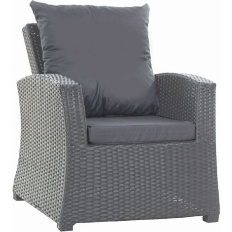 Coussins de fauteuil tressé en résine 56x52x7+56x50 2pcs Coussin de jardin anthraciteCoussin de chaise extérieur avec dossier ensemble de salon rotin