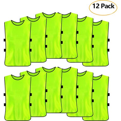 Lot de 12 maillots de corps respirants pour adultes Football Entraînement Volleyball Soccer (1/5)