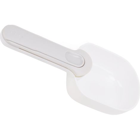 Cuillère multifonctionnelle à pince avec long manche pour aliments pour chiens et chats (blanc/gris) (1/5)