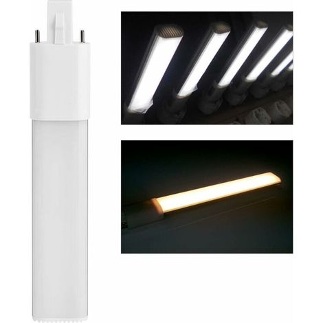 RHG Lampe Fluorescente à Tube Compact 6W à 2 Broches, Lampe Fluorescente G23 Base à Tube Horizontal, 6000K(White G23)