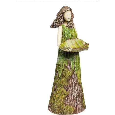 Décoration de jardin Forêt Fille Mangeoire à Oiseaux Résine Artisanat (15cm) (1/5)