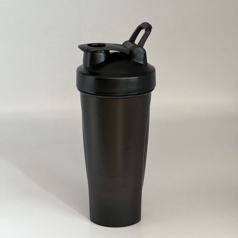 Confezione contenente 1 shaker per proteine (600 ml) con sfera in acciaio inox, scala graduata, a prova di perdite, per miscelare rapidamente la polvere di proteine del siero di latte, trasparente (1/5)