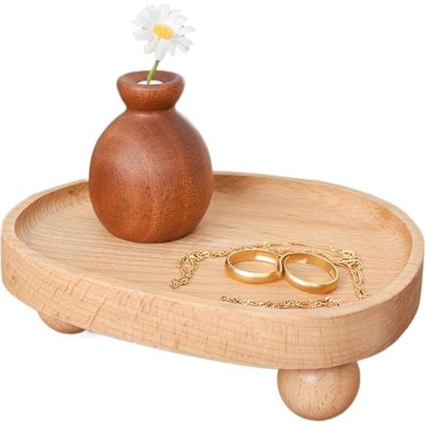 Vassoio portagioie in legno, organizer per orecchini (1/5)