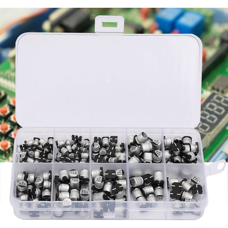 200 Stück 10-50V SMD-Elektrolytkondensatoren-Set 1uF 470uF E-Kondensatoren-Sortiment (1/5)