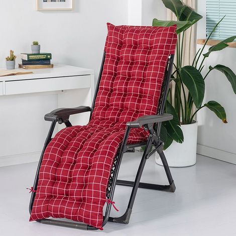 QAZQA Terrassen-Liegestuhlkissen, Lounge-Sesselkissen für drinnen und draußen, Schaukelstuhl-Sofakissen, Schaukelbankkissen (Rot, 48x155cm) (1/5)