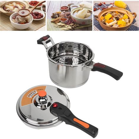 Pentola a pressione istantanea 80 kPa 4L 20cm in acciaio inox per gas ed elettricità, multifunzione, sicura in acciaio inox (1/4)