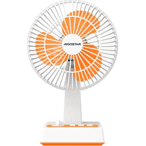 Aigostar Vintage Ventilatore da tavolo silezioso 8 pollici 3 pale 3 velocità USB