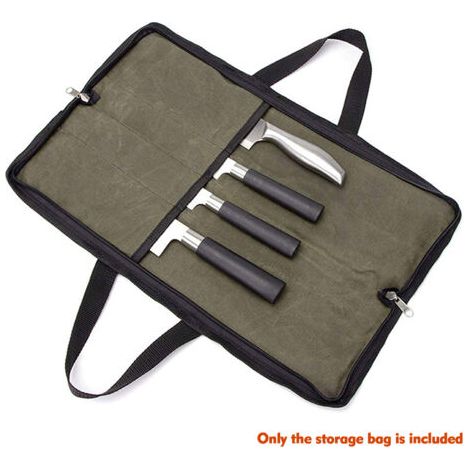 DEESSE SHOP-Étui au couteau (4 emplacements), sac à rouleau du chef en toile avec poignées, étui imperméable portable (1/5)