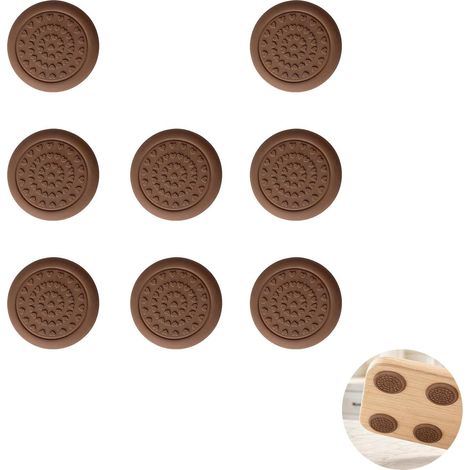 8pcs Patins Antidérapants pour Planches à Découper, Patin Caoutchouc Antidérapant Auto-Adhésif Imperméable Silencieux, Protection Anti-Rayures pour Blocs à Découper et Plans de Travail de Cuisine (1/5)