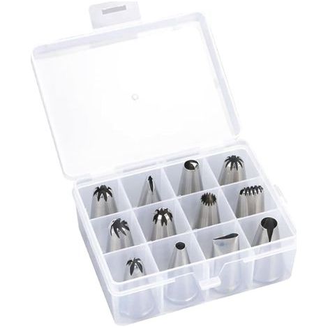 Kit de 12 douilles à pâtisserie pour fleurs, décoration de gâteaux et cupcakes, outils de décoration à faire soi-même. (1/5)
