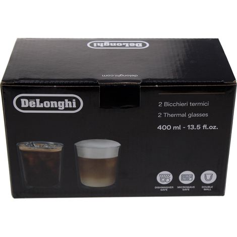 Delonghi - dlsc318 vasos térmicos de doble pared, 400 ml, juego de 2 - as00001402 - 8004399020757