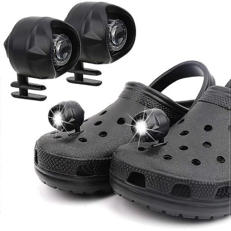 Lot de 2 lampes frontales pour chaussures Crocs, étanches IPX5, avec 3 modes d'éclairage. (1/5)