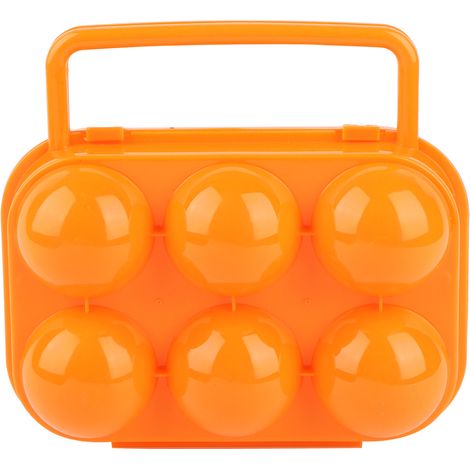 Boîte De Rangement Pour Œufs - Plateau Double Face 6 Œufs - Avec Couvercle Et Poignée - Pour Réfrigérateur Ou Placard - Orange (1/5)