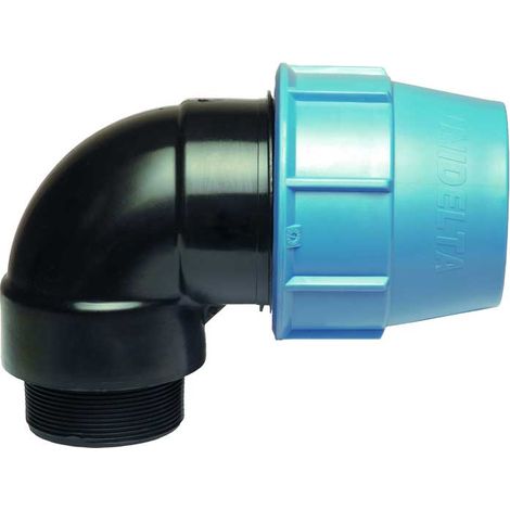GOMITO MASCHIO A COMPRESSIONE PER TUBO POLIETILENE UNIDELTA Ø16 x 1/2""M - PN16