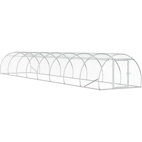vidaXL Gallinero Plateado 800 x 150 x 100 cm Acero Galvanizado (1/2)