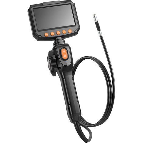 Mophorn Drehbare Endoskopkamera mit Licht, Inspektionskamera mit zweifach beweglichem Kopf, IP67 wasserdichte Rohrkamera mit 4,3-Zoll-Display, 1,5 m Kabel, 2600-mAh-Akku, 8-mm-Boreskopkamera für Auto (1/5)
