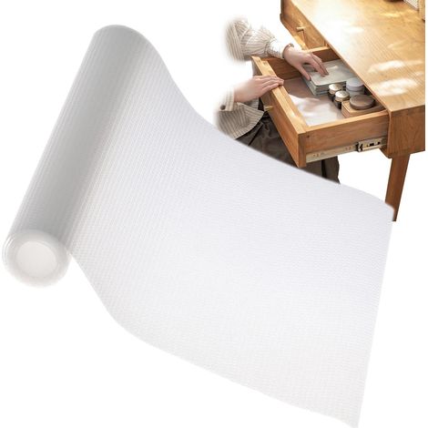 Tapis de tiroir - Tapis de placard imperméable et antidérapant - Tapis d'étagère antidérapant en EVA - 50 x 150 cm - Tapis de tiroir de cuisine imperm (1/5)