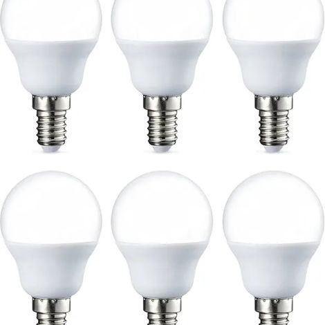 Lot de 6 petites ampoules LED rondes G45 base filetée Edison E14 5W blanc intensité immuable