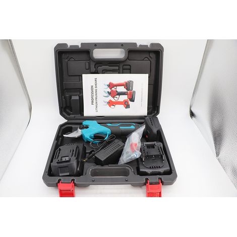 Wiederaufladbare, kabellose elektrische Gartenschere mit Lithium-Akku, 2 Stück (Kunststoffbox) (1/5)