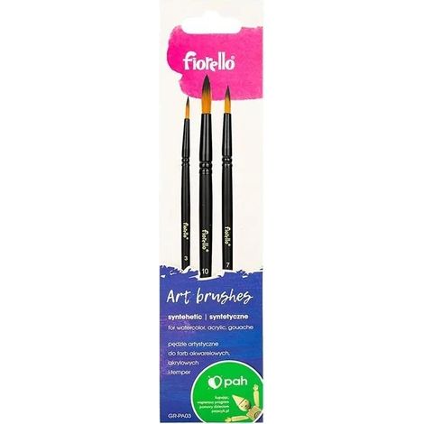 Pennelli artistici in nylon, 3 pezzi