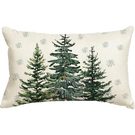 Housses de Coussins Noël  - Motif Flocon de Neige - 30 x 50 cm - pour l'hiver - Décoration de canapé et Salon (1/5)