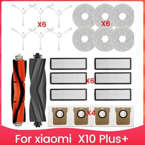 Accessori per robot aspirapolvere X10 Plus+: spazzola laterale principale, filtro HEPA, panni per la pulizia, sacchetti per la polvere, kit di accessori (1/4)