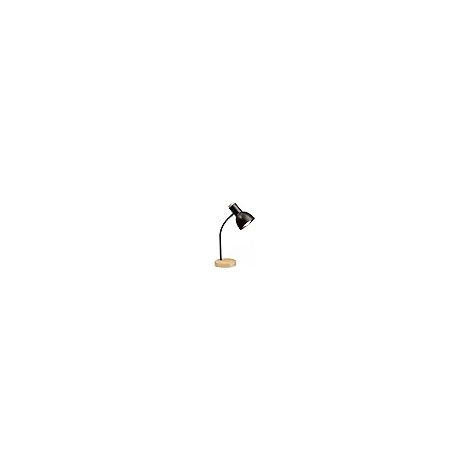 BEL AIR HOME  Lampada da scrivania ARGOS  40 cm, nero, legno naturale e metallo  Collo flessibile, base antiscivolo, cavo con interruttore  Illuminazione efficace ed elegante