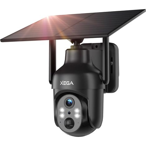 Caméra Extérieur Solaire sans Fil 2,4Ghz WiFi,5200mAh Batterie Vision Nocturne Couleur 3MP, 2K HD PTZ IP Caméra,Détection Mouvement PIR,Audio Bidirectionnel,Étanche IP66,TF/Cloud (1/5)