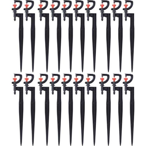 Arroseur d'arrosage, 20 pièces, Micro - arroseur Rotatif à 360 degrés de Type G, pour l'irrigation de la pelouse de Serre de Jardin avec Tuyau d'irrigation 4/7