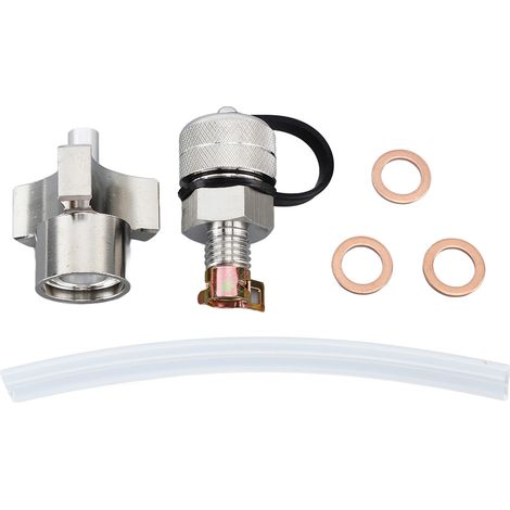 Vanne de vidange rapide Quick Twist avec tuyau, bouchon de vidange en acier inoxydable pour filetage M12 x 1,75, kit de purge d'huile pratique (1/5)