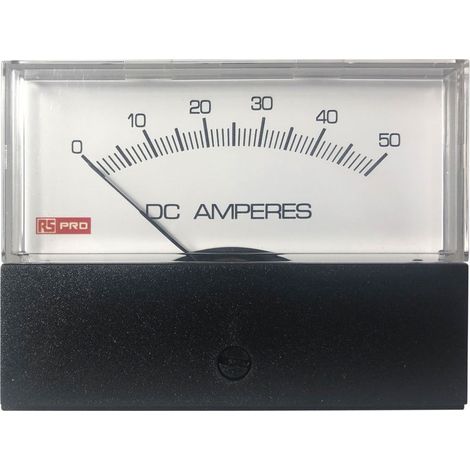 Ampèremètre analogique de panneau V c.c. RS PRO, Echelle 50 (Input)A, 76mm x 74mm ( Prix pour 1 ) (1/3)