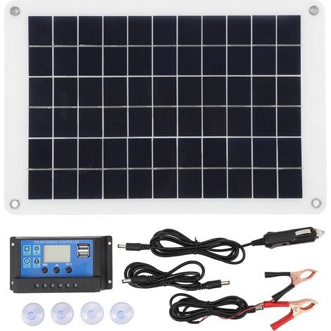 15-W-Solarpanel-Set, 10-A-12/24-V-tragbares Ladegerät für Auto, Boot, Wohnmobil und Anhänger (1/5)