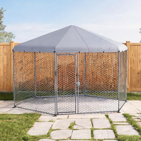 SunJet Poulailler, abri pour poules, Enclos 10 m² acier galvanisé - Réf. M8B9KLMB0JX4 (1/5)