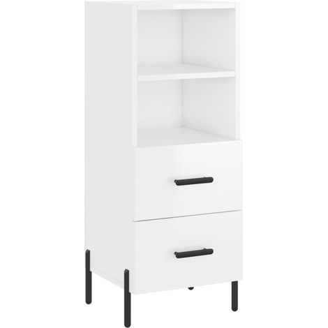 Maison Exclusive - Credenza Bianco Lucido 34,5x34x90 cm in Legno Multistrato