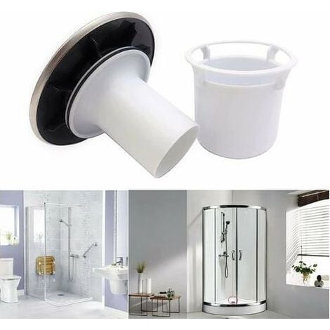1 x caniveau de douche (115 × 95 mm) efficacité siphon sol en anti-débordement anti-odeur et anti-colmat 63 mm Plastique (1/4)