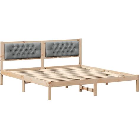 Estructura de cama con cabecera Gris Claro 160 x 200 cm vidaXL (1/5)