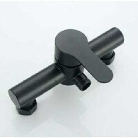 royaluxe -Baignoire Robinet De Douche Noir En Acier Inoxydable Salle De Bains Baignoire Robinet De Douche Pommeau De Douche Fixé Au Mur (1/5)