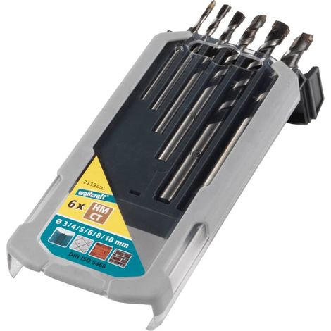 Broca para hormigón professional filo de carburo de tungsteno, ø3-10 mm, juego 6 piezas (1/3)