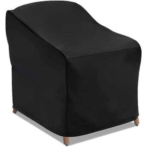 Housse de protection extérieure pour chaises de jardin, housse imperméable en tissu Oxford 210D pour fauteuils, housse pour mobilier de jardin (Noir, 80 x 85 x 91,5 cm) (1/4)