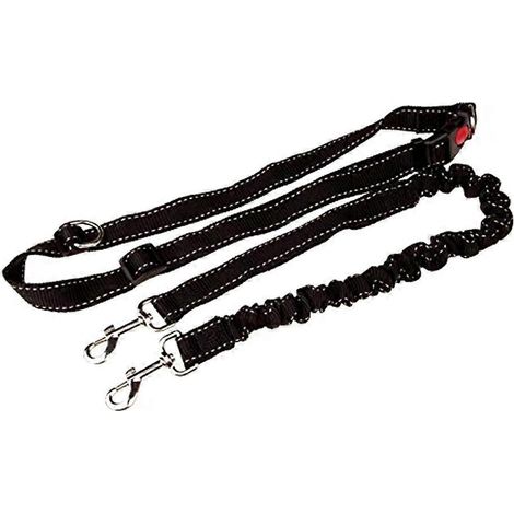 Laisse mains libres pour chien de course, ceinture ajustable idéale pour le jogging, la randonnée et la marche, harnais élastique pour chien pour la course-Black